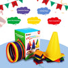 unanscre 31PCS 3 in 1 Carnival Outdoor Games Combo Set for Kids, Soft Plastic Cones Bean Bags Ring Toss Game, Gift for Birthday Party/Xmas