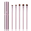 5Pcs Eyeshadow Brush Set, Portable Eye brushes, Premium Eye Makeup Brush, Eyeliner Brush, Angled Brush by YUESHENNAN (pink).