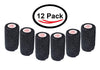 4 Inch Vet Wrap Tape Bulk (Black) (Pack of 12) Self Adhesive Adherent Adhering Flex Bandage Grip Roll for Dog Cat Pet Horse