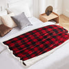 Touchat Sherpa Red and Black Buffalo Plaid Christmas Throw Blanket, Fuzzy Fluffy Soft Cozy Blanket, Fleece Flannel Plush Microfiber Blanket for Couch Bed Sofa (60