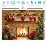 CYLYH 7x5ft Christmas Photography Backdrops Child Christmas Fireplace Decoration Background for Photo D087