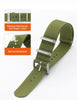 TACTICAL FROG 18mm Watch band with Stainless Steel Buckle, Waterproof Nylon Watch Strap for Men & Women,Green