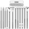 6PCS Dual Heads Blackhead Remover, Pimple Comedone Extractor, Acne Whitehead Blemish Removal Kit, Premium Stainless Steel, Risk Free for Face Skin, with Portable Box