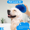 Comotech 3PCS Dog Bath Brush | Dog Shampoo brush | Dog Scrubber for Bath | Dog/Grooming/Washing Brush Scrubber with Adjustable Ring Handle for Short & Long Haired Dogs/Cats (Blue Blue White)