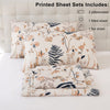 JSD Floral Printed Sheet Set Queen, Soft Microfiber Botanical Bed Sheets 15