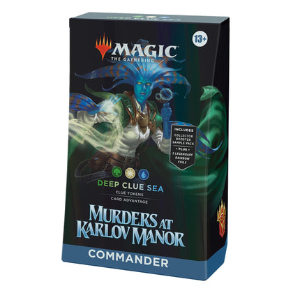 Magic: The Gathering Murders at Karlov Manor Commander Deck - Deep Clue Sea (100-Card Deck, 2-Card Collector Booster Sample Pack + Accessories)