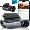 Dash Cam Front and Rear 4K Built in 5GHz WiFi, Dual Dash Cam Front 4K Rear 1080P Hidden Dash Camera for Cars, Free 64GB SD Card, Super Night Vision, Supercapacitor, Parking Mode, G-Sensor, USB C Port