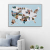 USA Photo Map - 50 States Travel Map - 24 x 36 in - Printed on Flexible Vinyl - Rewritable Double Layer Map of United States - Includes Secure Photo Maker - Unframed - Blue