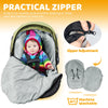 Orzbow Canopy Style Bunting Bag Weather in Car Seats and Strollers, Infant blanket warm in winter (Black)