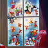 Christmas Window Clings, Snowman Snowflake Ornaments Glitter Window Decals, Double-Side Removable Glitter Stickers for Home Party Supplies