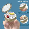 Pill Case Pill Box with Mirror Retro 3 Compartment Small Pill Organizer for Purse or Pocket Bronze Small Roud Pill Box or Vitamins, Fish Oil, Supplements, Pill Containe Travel Gifts (Retro Floral)