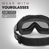 OutdoorMaster OTG Ski Goggles - Over Glasses Ski/Snowboard Goggles for Men, Women & Youth - 100% UV Protection (Black Frame + VLT 10% Grey Lens with REVO Silver)