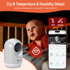 aubor Smart Baby Monitor with Camera and Audio,2K WiFi Baby Monitor with Night Vision,Temp & Humidity Sensor,Cry & Motion,2-Way Audio,Indoor Outdoor Baby Monitor with APP-Grey