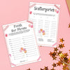 Birthday Party Games Set for Girls, Funny Girl Party Game, Girl Birthday Supplies, Activity, Includes Finish Her Phrase, Scattergories, 20 Double Sided Games Cards