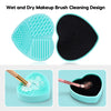 2pcs Makeup Brush Cleanser Mat, Silicone Makeup Brush Cleaner Pad And Bowl Srubber,Portable Washing Tools Easy To Clean The Makeup Brush,Powder Puff,Sponge