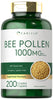 Carlyle Bee Pollen Supplement 1000mg | 200 Caplets | with Royal Jelly and Bee Propolis | Vegetarian, Non-GMO, Gluten Free