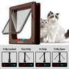 FAREVER Extra Large Cat Door, Pet Door for Dog or Cat, 4 Switch Modes Locking Cat Door Interior Door Suitable for Window and Wall (Brown)