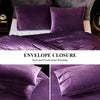 Ivellow Velvet Duvet Cover Queen Purple Velvet Queen Duvet Cover Comforter Cover 3Pcs Ultra Soft Duvet Cover Breathable Solid Luxury Flannel Velour Duvet Cover Zipper Closure Corner Tie