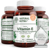 Natural Nutra Vitamin E 200 IU Supplement for Skin, Hair and Nails, Promote Heart Health, Gluten Free, 60 Softgels