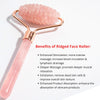 4-in-1 Jade Roller and Gua Sha Set. Rose Quartz Roller with Eye Massager, Jade Gua Sha, Ridged Roller Massager. Jade Roller for Face Real Jade 100% Jade Stone Roller. Facial Massager Ice Roller