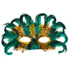 Bedwina Mardi Gras Masks - (Pack of 50) Bulk Carnival Masquerade Mask Costume Party Supplies, Feather Mardi Gras Decorations for Women, Men and Kids