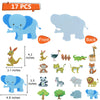 BXI 17 Pcs Zoo Animals Felt Board Story Pieces Set for Toddlers, Preschool & Kindergarten, Precut Felt Jungle Animals Figures for Preschool Crafts Activity Early Learning Storytelling