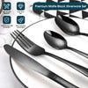 Barbbon Black Silverware Set, Mirror Polished 20-Piece Stainless Steel Flatware Set,Kitchen Utensil Set Service for 4,Tableware Cutlery Set for Home and Restaurant, Dishwasher Safe