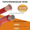 TOPSTRONGGEAR 4 Gauge 25ft Black and 25ft Red Power/Ground Wire-Copper Clad Aluminum CCA-True 4 AWG Power Wire-True Spec and Soft Touch Cable - 25FT Red & 25FT Black