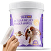 HICC PET Ear Finger Wipes for Dogs & Cats - Gently Remove Ear Wax, Debris - Sooths & Deodorizes - Relieve Ear Itching & Inflammation, Fresh Coconut Scent, All Natural Ingredients - 50 Count