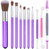 10 Pieces Cake Baking Brushes Food Paint Brush for Chocolate Sugar Cookie Decoration Brushes Set Cookie Decorating Supplies with Fondant and Gum Paste Tool (Purple)