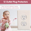 6-Pack Self Closing Outlet Covers - White, Easy to Install Baby Proof Outlet Covers with 12 Clear Outlet Plug Covers for Child Electrical Safety - Baby Proofing Electrical Outlets Made Easy by Wittle