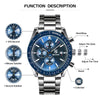 BENYAR Mens Watches Quartz Movement Chronograph Leather Strap Fashion Business Sport Design 30M Waterproof Scratch Resistant Elegant Gifts for Men.