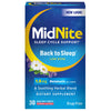 MidNite Back To Sleep Low Dose, 1.5 mg Melatonin Sleep Aid, Non-habit Forming, Herbal Dietary Supplement For Adults, Drug-free, Gluten-free, Lactose-free, Vegetarian, Vegan, 30 Quick Melt Tablets