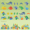 60 PCS Dinosaur Magnetic Tiles Building Blocks Set,Educational Toys for Toddlers and Kids Ages 3-8, Montessori Preschool Learning Resources, 3D Dinosaur Animal Magnet Toys for Children's Gifts