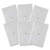 6-Pack Safety Innovations Self-Closing Outlet Covers (For Center Screw Outlets Only) - An Alternative To Wall Socket Plugs for Child Proofing Outlets, (1-Screw), (White)