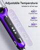 Wavytalk Hair Waver 3 Barrel Deep Hair Crimper Beachy Waves Curling Iron Ceramic Curling Wand Adjustable Heat Range for All Hair Types Dual Voltage for Travel, Purple 120v