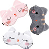 Cute Eye Mask for Sleeping 3 Pieces Cartoon Dog Face Eye Cover Funny Animal Cat Sleeping Mask Soft Lightweight Night Sleep Eye Masks Kitty Eye Mask Blindfolds for Women Men Kids (Cat)