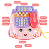 Baby Phone Toy,Baby Toy Phone Cartoon Baby Piano Music Light Toy Children Pretend Phone, Kids Cell Phone Girl with Light Parent-Child Interactive Toy Gift Game Boy Girl Early Education Gift Pink 18M+