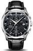 MASTOP Swiss Brands Men's Automatic Self-Wind Watch Stainless Steel and with Brown Genuine Leather Band (Silver Black)