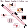 4 in 1 Curling Wand Set - SIQUER Curling Iron Set with Clamp Heated Bush Beach Waves Wands 1/2 Inch to 1 1/2 Inch Instant Heat Up Hair Curler for Women with Gift Box (Pink) 120v