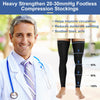 2 Pairs Men's Thigh High Compression Stockings Footless 20-30 mmHg Compression Leg Sleeves Thigh High Graded Compression with Silicone Band for Men Sport Running Edema Swelling Black XL