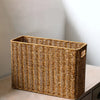 Angoily Woven Magazine Holder Magazine Wicker Basket Natural Narrow Rattan Magazine Holder Magazine Storage Basket Bin for Home Office