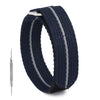 Nylon Watch Band - Hook and Loop Fasteners One Piece Watch Strap 20mm 22mm - Sport Watch Bands for Men Women (22mm, Stripe Blue)