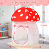 ENCHEAR Kid Play Tent Pop Up Tent Indoor Outdoor Large Space Playhouse for Boys and Girls Foldable Unique Mushroom Tent Patented(43in*57in, Red Mushroom)