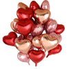 Golray 24pcs Heart Foil Balloons Love Red Pink Gold Rose 18 Inch Mylar Balloon for Valentine Day Decorations Backdrop Balloons Wall Romantic Night Proposal Wedding Anniversary Valentine Party Decor