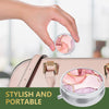 Nipichsha Pill Box, Small Pill Case for Purse & Pocket, Cute Medicine Organizer Travel Pillbox, Portable Pill Container Holder to Hold Vitamins, Medication, Fish Oil and Supplements, Pink Marble