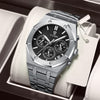 Tiong Business Men Watches Luxury Brand Quartz Watch Mens Stainless Steel Waterproof Wristwatch