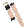 EACHE 12mm Thin Leather Watch Bands for Ladies Genuine Leather Watch Straps for Women 12mm, Black-Gold Buckle