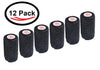 4 Inch Vet Wrap Tape Bulk (Black) (Pack of 12) Self Adhesive Adherent Adhering Flex Bandage Grip Roll for Dog Cat Pet Horse