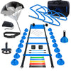 Haootadiy Agility Training Equipment, Football Training Equipment Includes 20FT Agility Ladder,4 Adjustable Agility Hurdles, 16 Football Cones, Parachute, for Training Soccer Basketball Athletes?Blue?